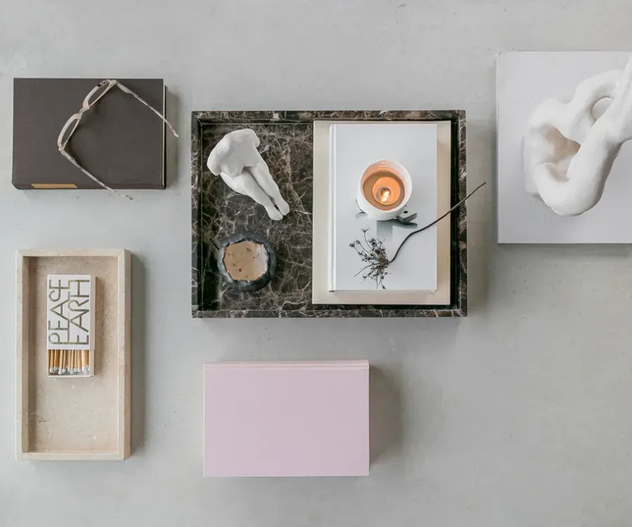 Mette Ditmer Marble decoratie dienblad large 30x40 cm, Brown< Decoratieve Accessoires|Decoratieve Dienbladen
