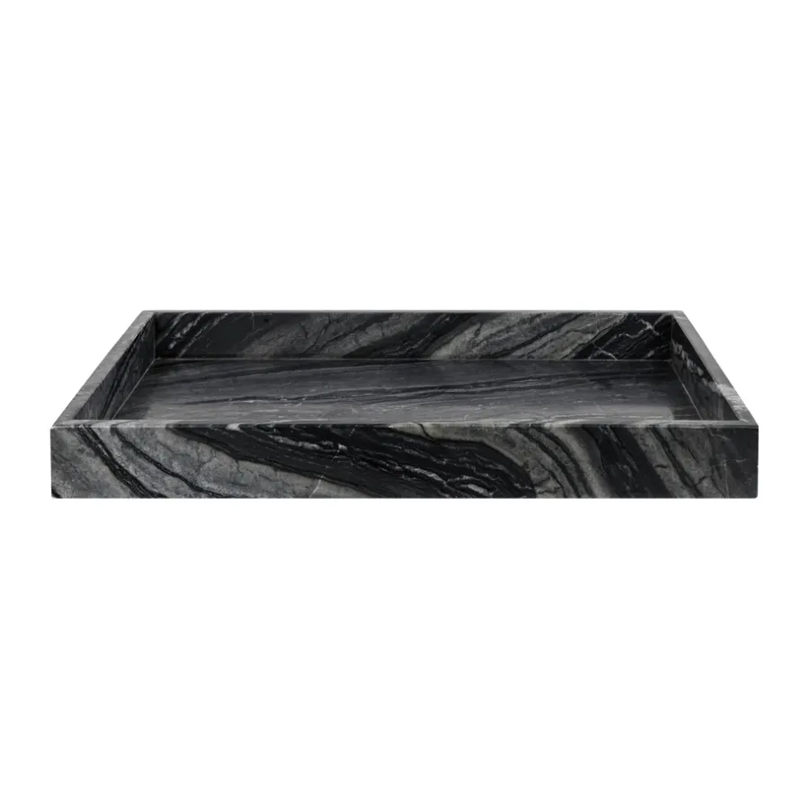 Mette Ditmer Marble decoratie dienblad large 30x40 cm, Black-grey< Decoratieve Accessoires|Decoratieve Dienbladen
