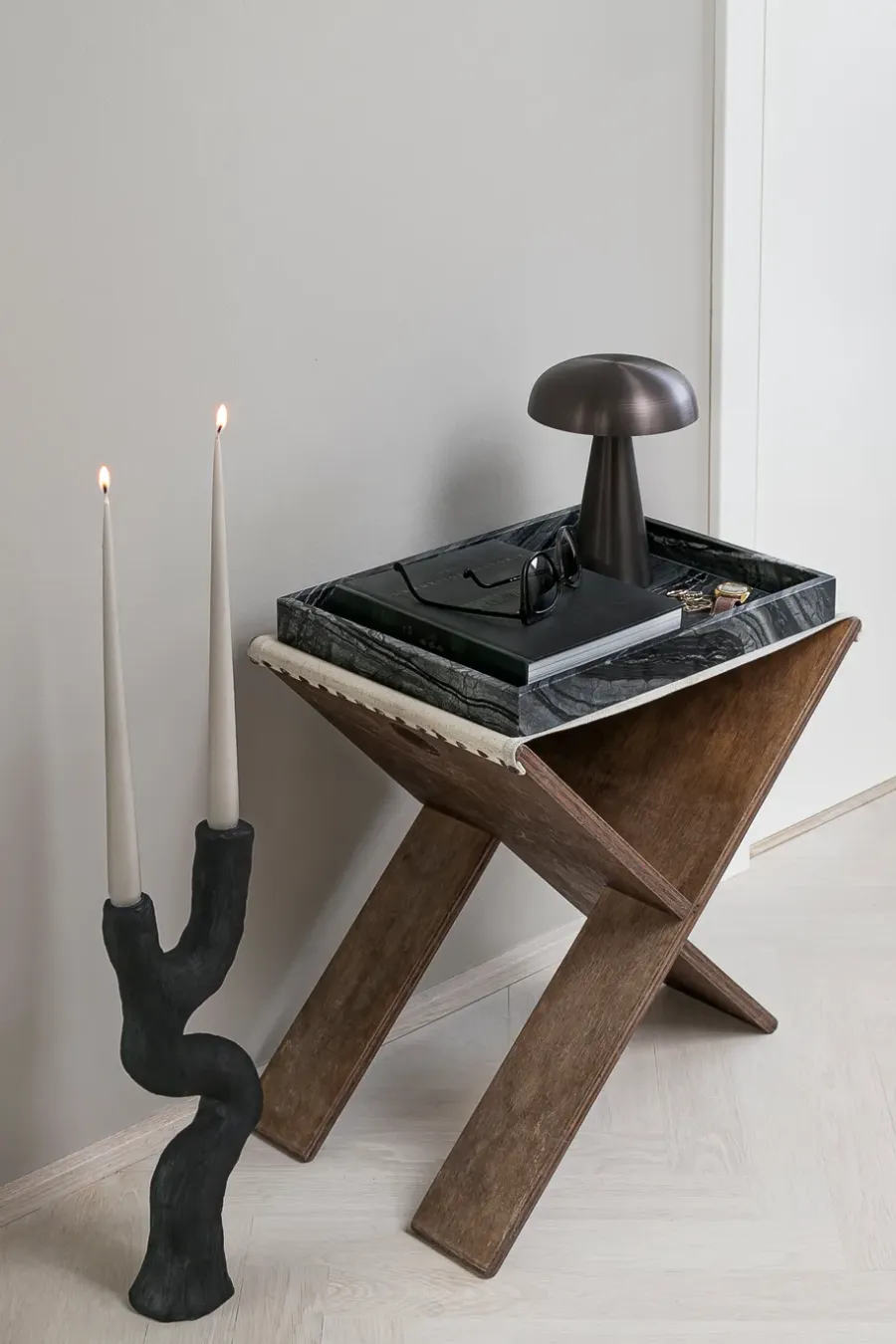 Mette Ditmer Marble decoratie dienblad large 30x40 cm, Black-grey< Decoratieve Accessoires|Decoratieve Dienbladen