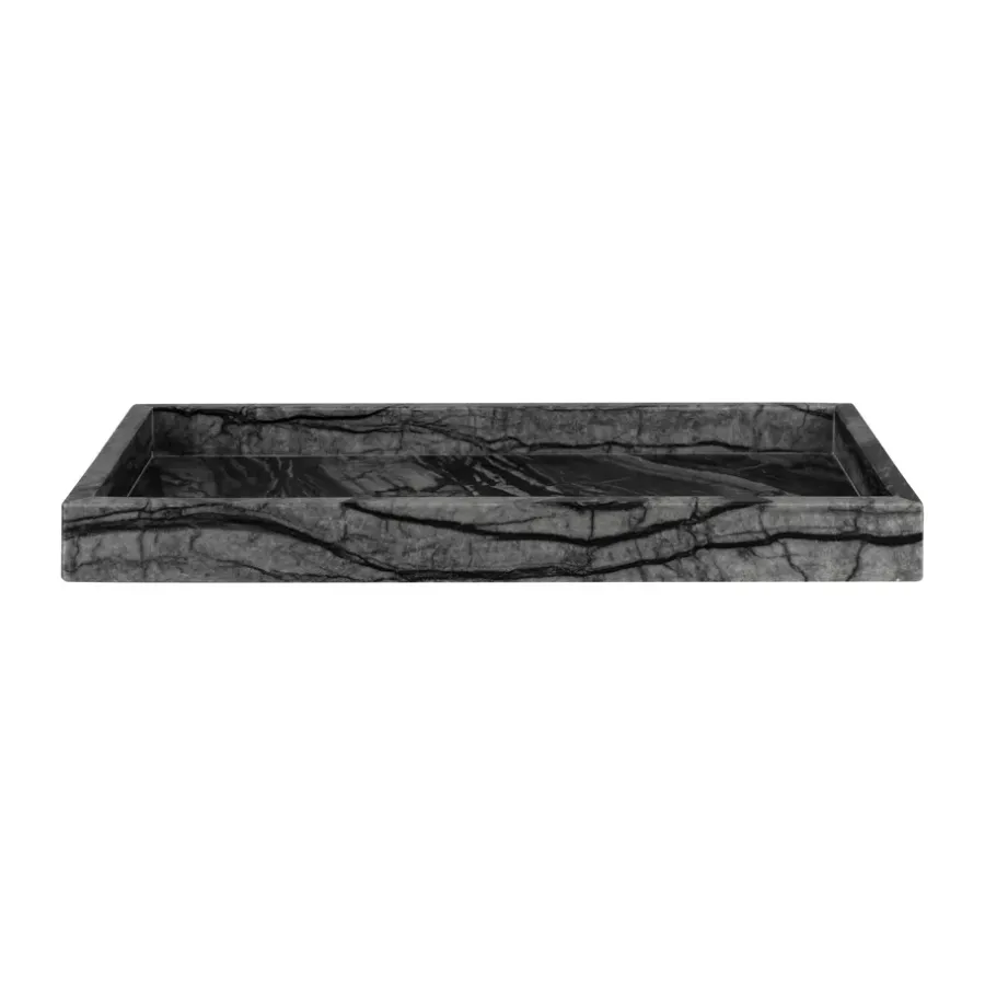 Mette Ditmer Marble dienblad 16x31 cm, Zwart-grijs< Decoratieve Accessoires|Decoratieve Dienbladen