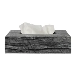 Mette Ditmer Marmeren zakdoekdoos 14x25,5 cm, Zwart-grijs< Opbergmanden