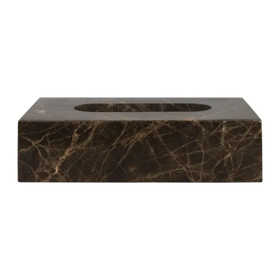 Mette Ditmer Marmeren zakdoekdoos 14x25,5 cm, Bruin< Opbergmanden