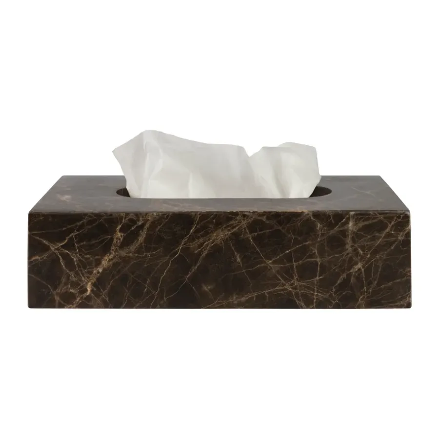 Mette Ditmer Marmeren zakdoekdoos 14x25,5 cm, Bruin< Opbergmanden