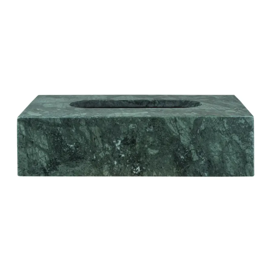 Mette Ditmer Marmeren zakdoekdoos 14x25,5 cm, Dark forest< Opbergmanden