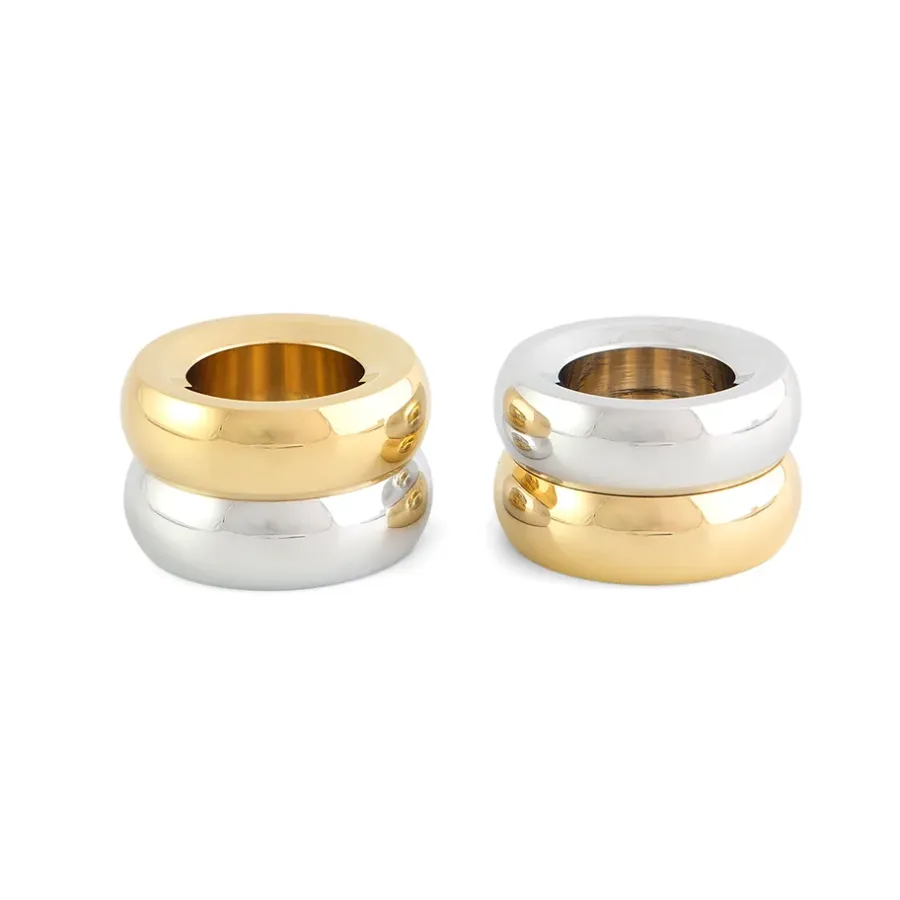 KLONG Marriage Duo kaarsenhouder 2-delig, Messing-zilver< Kandelaars