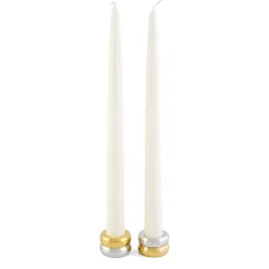 KLONG Marriage Duo kaarsenhouder 2-delig, Messing-zilver< Kandelaars
