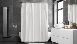 Etol Design Match douchegordijn 200 x 240 cm. (extra lang), wit< Douchegordijnen