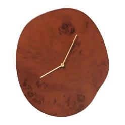 Ferm Living Melt wandklok 28x33 cm, Dark stained burl< Wandklokken