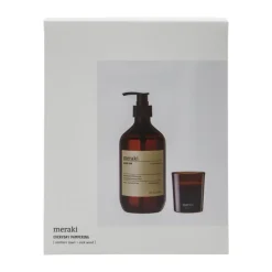 Meraki geschenkset handzeep en geurkaars, Northern dawn + dark wood< Zeep & Crèmes