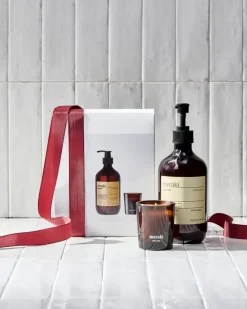 Meraki geschenkset handzeep en geurkaars, Northern dawn + dark wood< Zeep & Crèmes