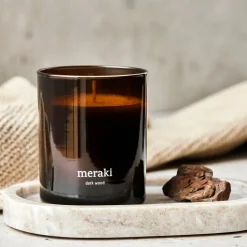Meraki geurkaars, 35 uur, Dark wood< Geurkaarsen & Aroma Diffusers