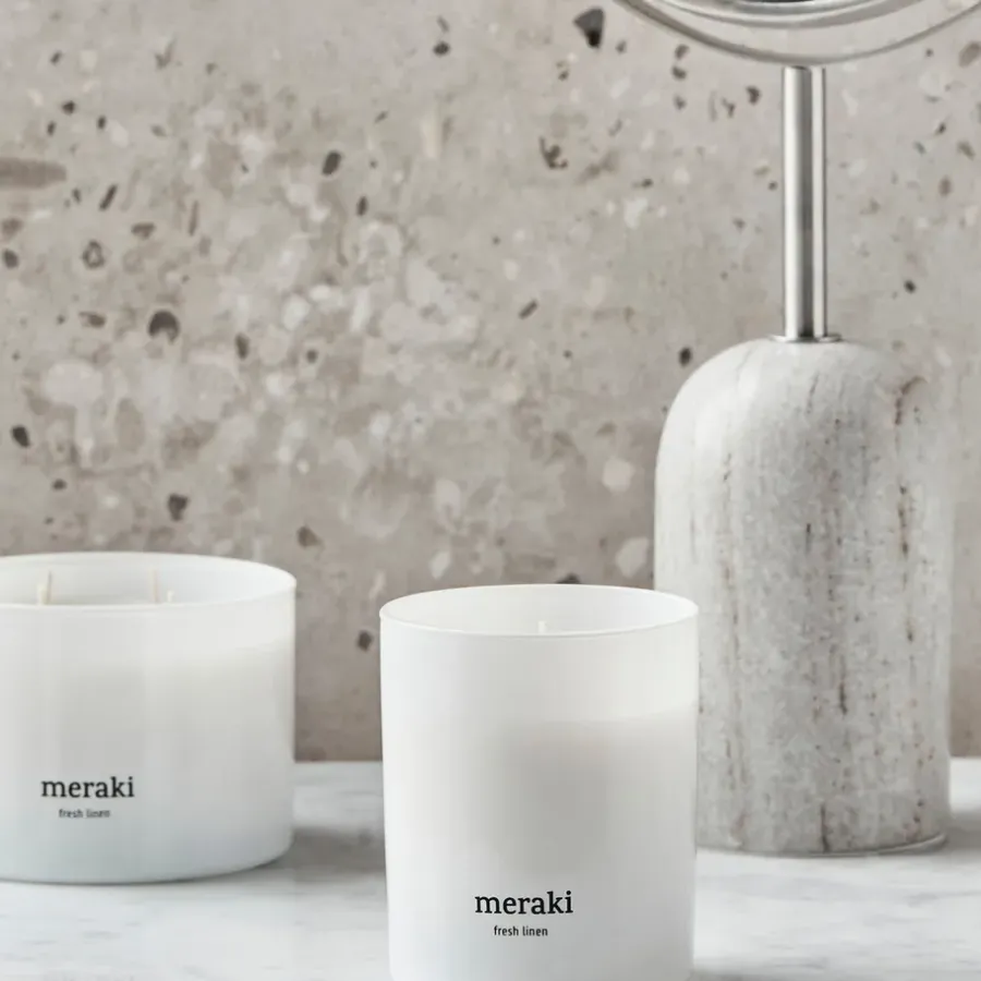 Meraki geurkaars, 35 uur, Fresh linen< Geurkaarsen & Aroma Diffusers