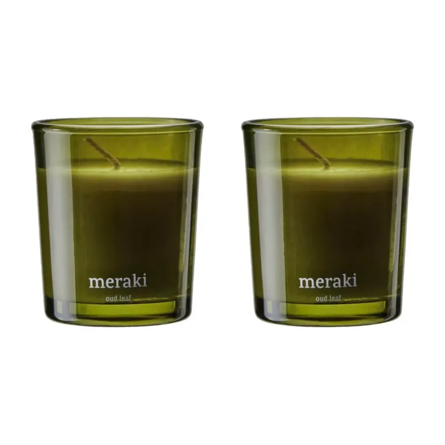 Meraki geurkaars 12 uur 2-pack, Oud leaf< Geurkaarsen & Aroma Diffusers