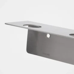 Meraki plank met flessenhanger en haak, Geborsteld staal< Planken & Planksystemen