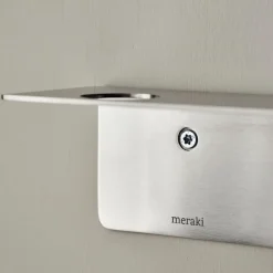 Meraki plank met flessenhanger en haak, Geborsteld staal< Planken & Planksystemen