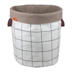 Mette Ditmer Mesh wasmand Ø40x50 cm, Brown-Off-white< Wasmanden