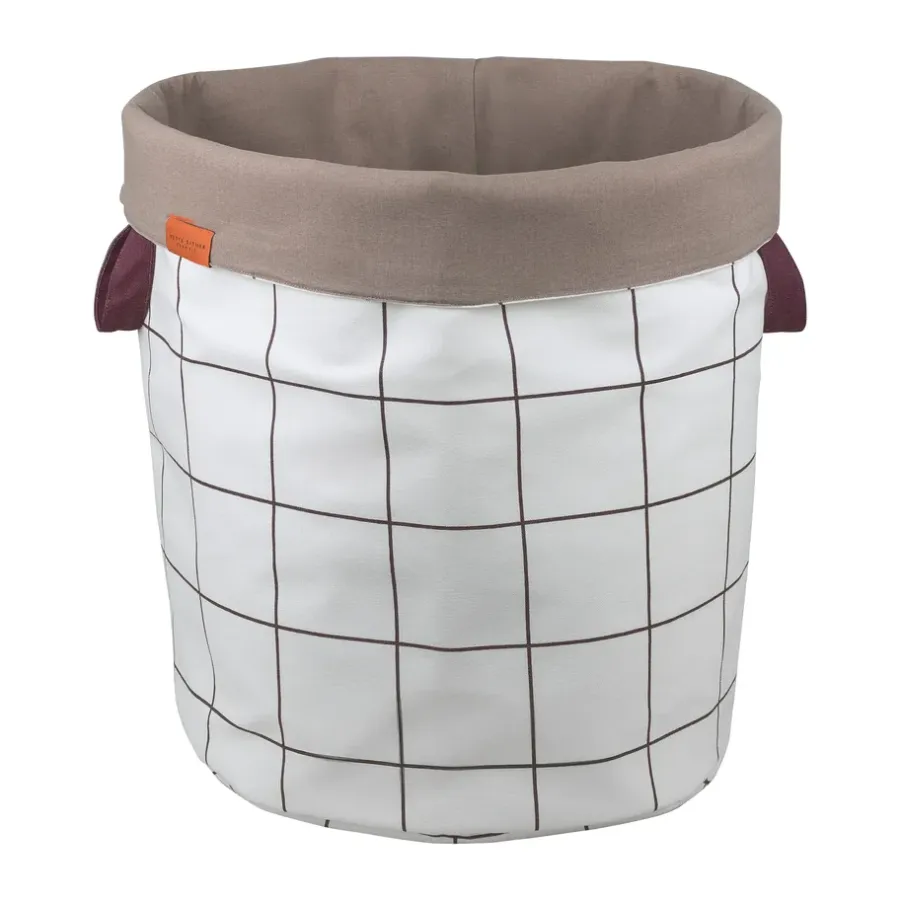 Mette Ditmer Mesh wasmand Ø40x50 cm, Brown-Off-white< Wasmanden