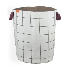 Mette Ditmer Mesh wasmand Ø40x50 cm, Brown-Off-white< Wasmanden