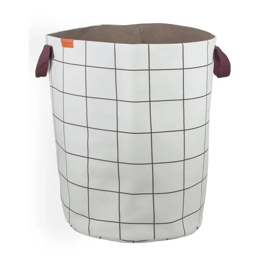 Mette Ditmer Mesh wasmand Ø40x50 cm, Brown-Off-white< Wasmanden