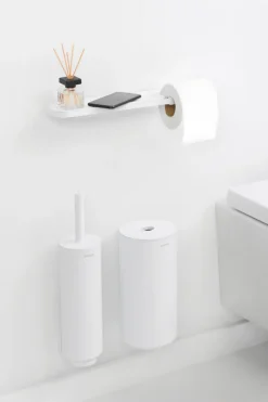 Brabantia MindSet toiletrolhouder met plankje , Mineral Fresh White< Toiletpapierhouders