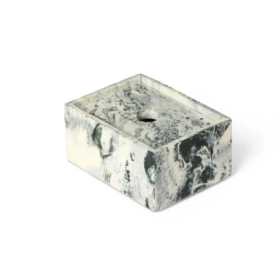 Ferm Living Mist opbergdoos 7,5x10 cm, Emerald-off white< Dozen & Boxen