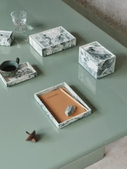 Ferm Living Mist opbergdoos 10x15 cm, Emerald-off white< Dozen & Boxen