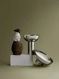 Blomus MIYABI vaas M Ø23 cm, Zilverkleurig< Vazen