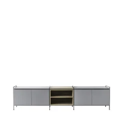 Zweed Molto Låg sideboard, grijs/eikenhout, 3 delen< Tv- & Mediameubels|Ladekasten & Dressoirs