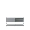 Zweed Molto Medium sideboard, grijs, 2 delen met vitrine< Ladekasten & Dressoirs