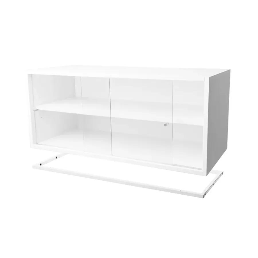 Zweed Molto vitrinekast 840, wit, incl. wit metalen frame< Kasten & Vitrines
