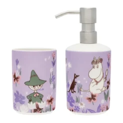 Moomin Arabia Moomin zeepdispenser en tandenborstelhouder, Bloementuin< Tandenborstelhouders