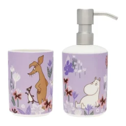 Moomin Arabia Moomin zeepdispenser en tandenborstelhouder, Bloementuin< Tandenborstelhouders