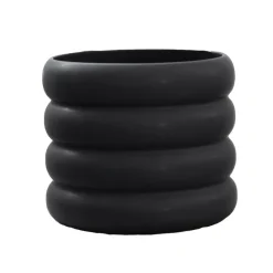DBKD Mud bloempot zwart, middel - Ø 14 cm.< Bloempotten
