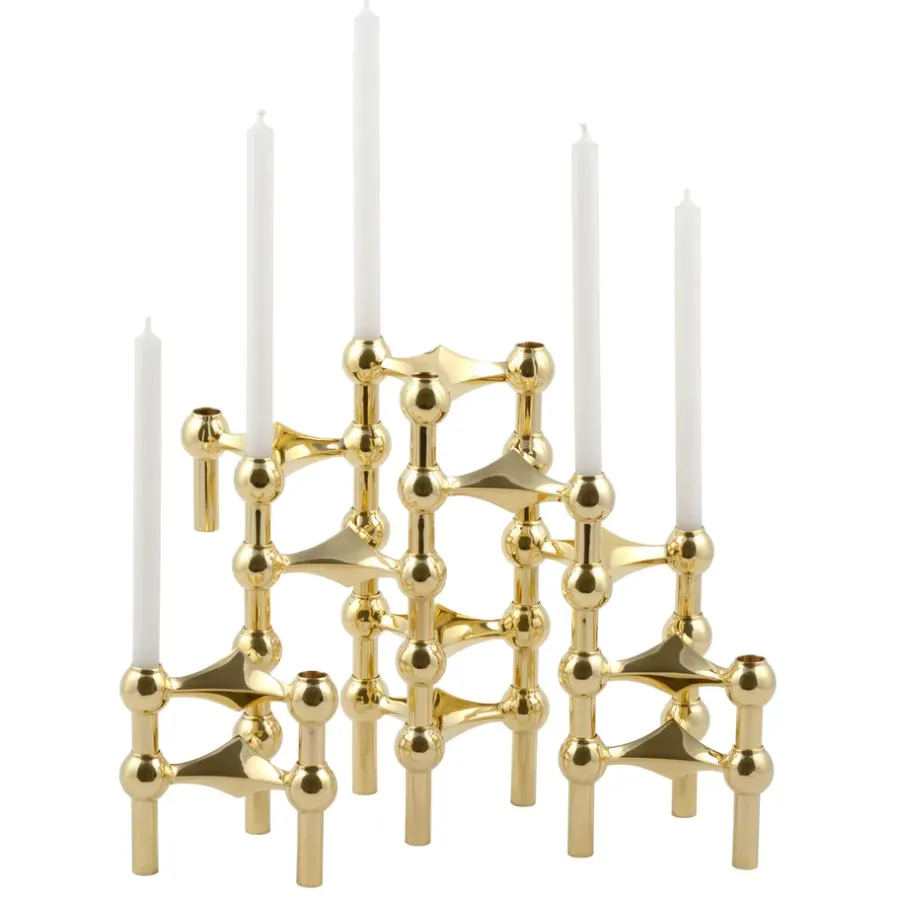 STOFF Nagel kandelaar, messing< Kandelaars