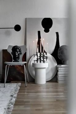 STOFF Nagel kandelaar, Zwart chroom< Kandelaars