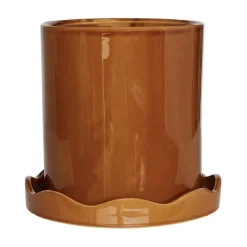 OYOY Nami pot met onderschotel Ø16,5 small, Amber< Bloempotten