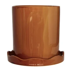 OYOY Nami pot met onderschotel Ø27 cm large, Amber< Bloempotten
