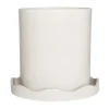 OYOY Nami pot met onderschotel Ø27 cm large, White< Bloempotten
