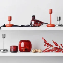 Iittala Nappula kandelaar staal, klein - 10,7 cm.< Kandelaars