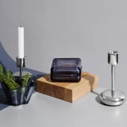 Iittala Nappula kandelaar staal, klein - 10,7 cm.< Kandelaars