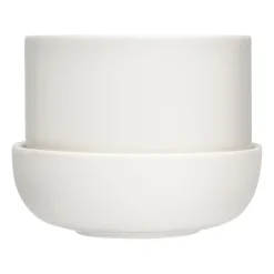 Iittala Nappula pot met schotel Ø17 cm h13 cm, Wit< Bloempotten