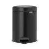 Brabantia New Icon pedaalemmer 5 liter, mat zwart< Pedaalemmers
