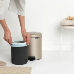 Brabantia New Icon pedaalemmer 5 liter, Metallic Gold< Pedaalemmers