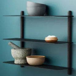 Gejst Nivo plank A, Zwartgebeitst essenhout-zwart< Planken & Planksystemen