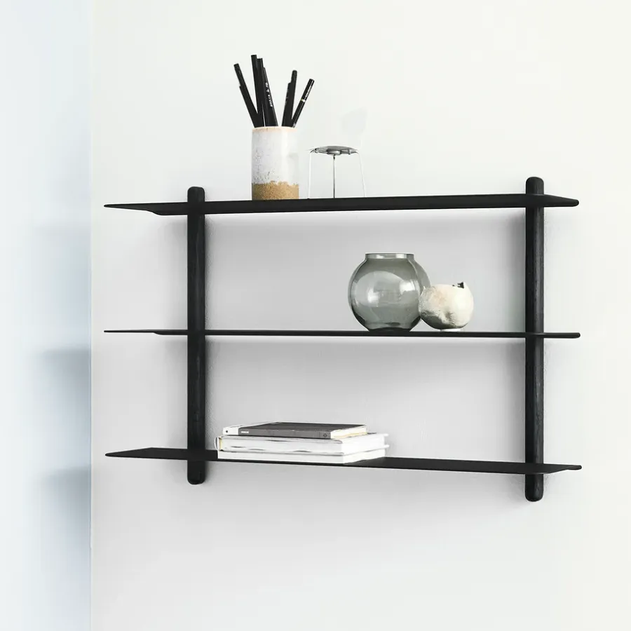 Gejst Nivo plank A, Zwartgebeitst essenhout-zwart< Planken & Planksystemen