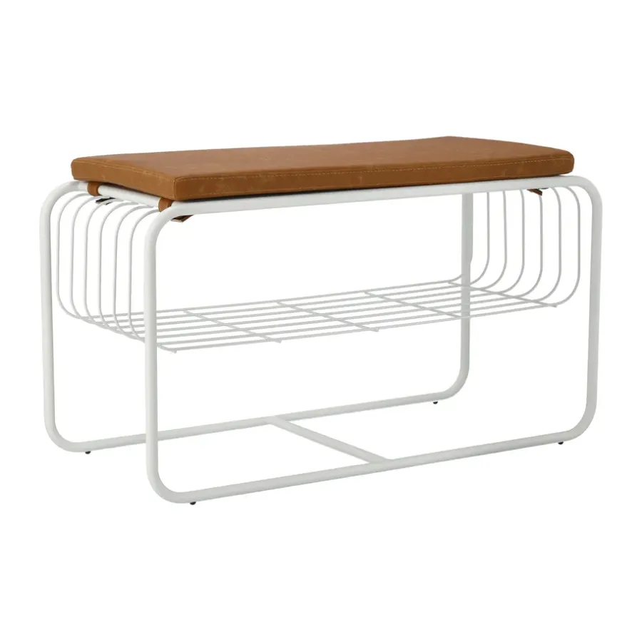 Scandi Living Nod bank/schoenenrek 80x36c42 cm, White< Schoenenrekken