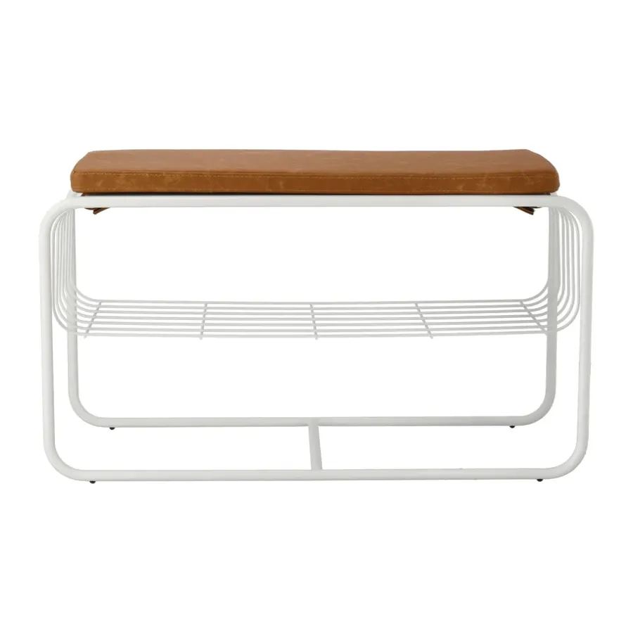 Scandi Living Nod bank/schoenenrek 80x36c42 cm, White< Schoenenrekken