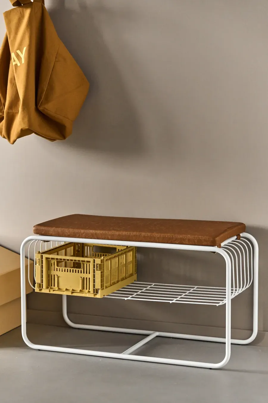 Scandi Living Nod bank/schoenenrek 80x36c42 cm, White< Schoenenrekken