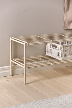 Scandi Living Nod schoenenrek 80x30x37 cm, Beige< Schoenenrekken