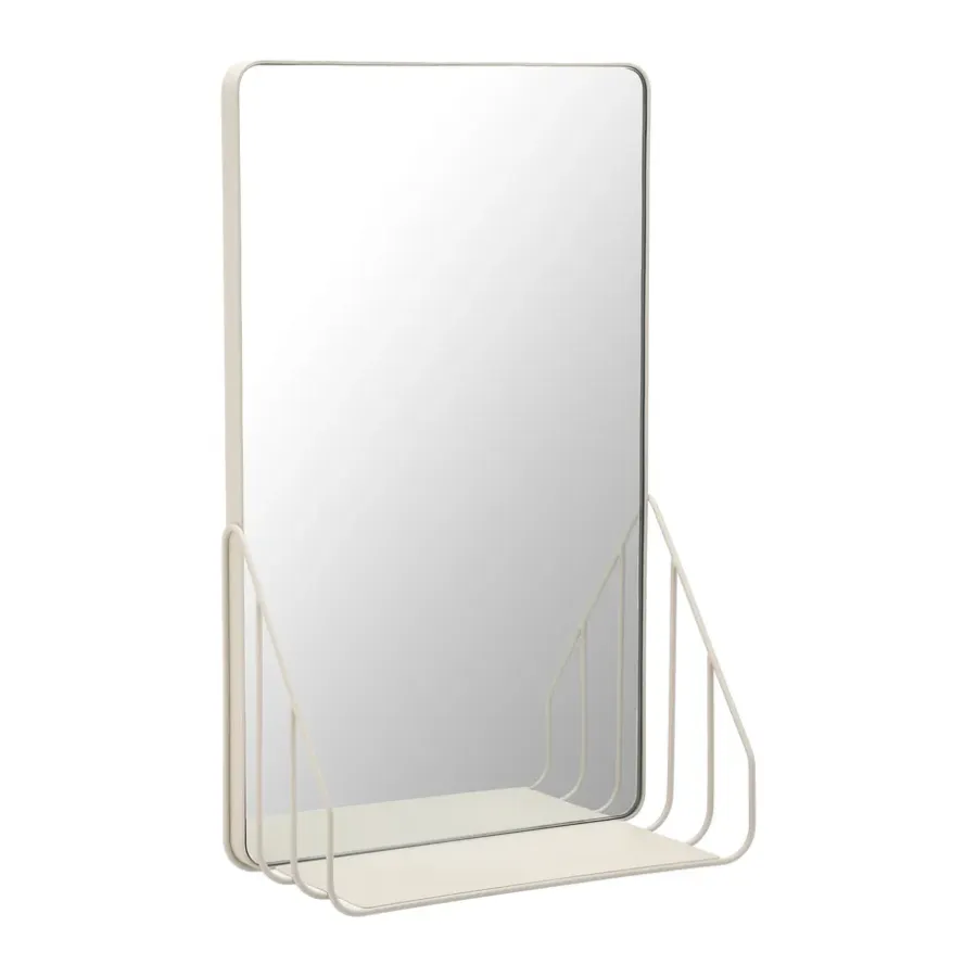 Scandi Living Nod spiegel met plank 30x50 cm, Beige< Wandspiegels